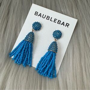 Baublebar Turquoise Blue Beaded Fringe Tassel Earrings